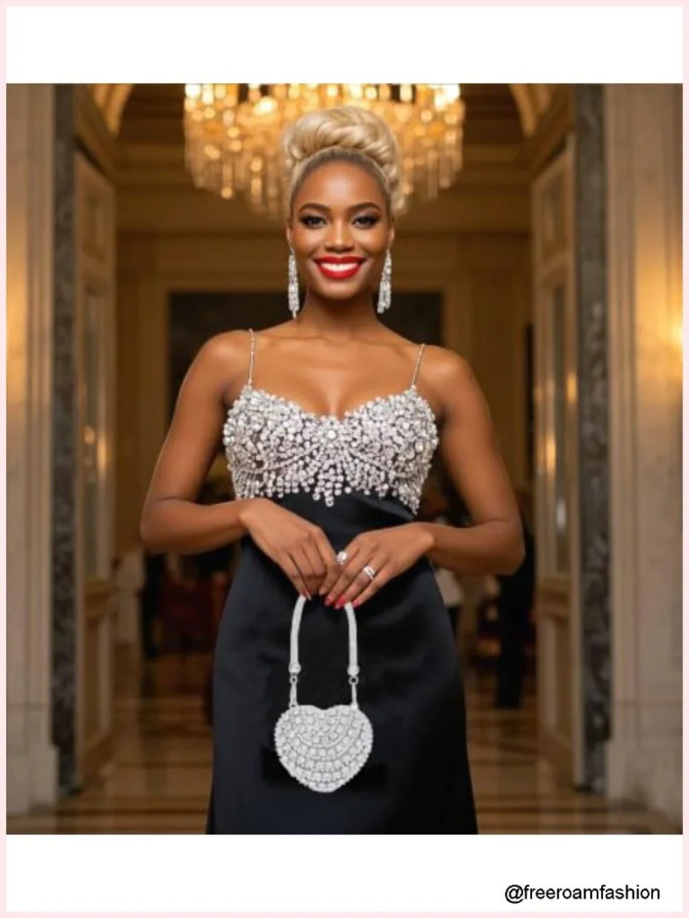 Small Rhinestone Heart Clutch Purse Sparkly Evening Bag Prom Cocktail Wedding